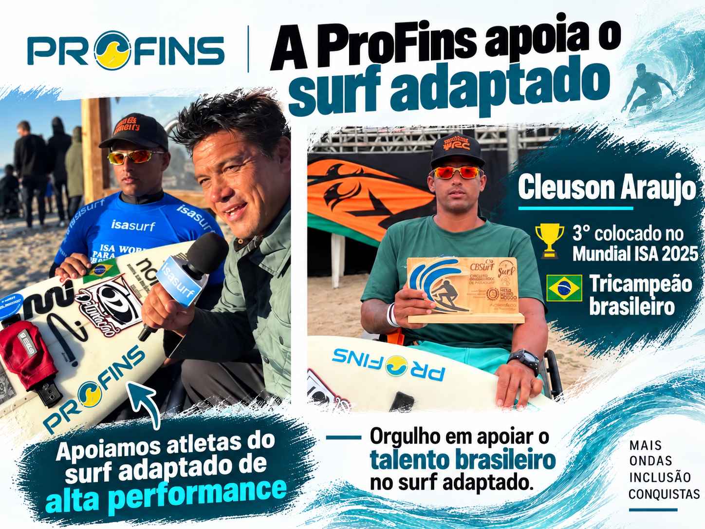 ProFins apoio ao surf adaptado